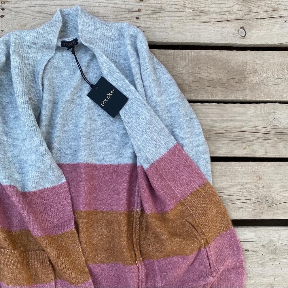 NWT Stitch Fix goldray brand long sweater striped - Picture 4 of 8